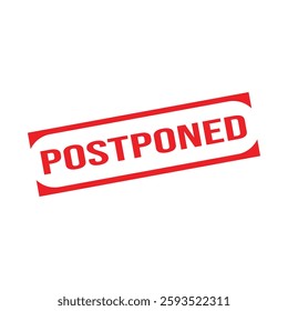 Postponed Rubber Grunge Stamp Seal Vector Illustration