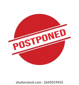 Postponed Rubber Grunge Stamp Seal Vector Illustration
