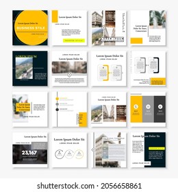 Posts for internet content, site for Bloggers, Fashion, ad, Lifestyle brands, Creative businesses blog. Set of square Presentation templates. Unique trendy website slider frames. Social media pack 