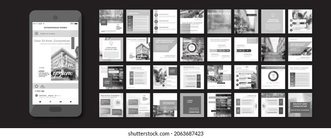 Posts for internet content, site for Bloggers, Fashion, ad, Lifestyle brands, Creative businesses blog. Set of square Presentation templates. Unique trendy website slider frames. Social media pack 