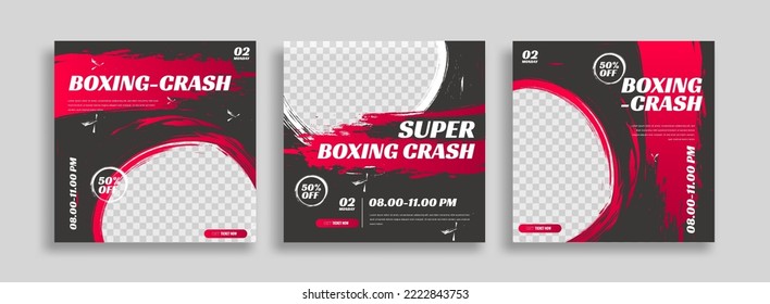 posts on social media vector illustration. Stylish graphics templates posts. dynamic abstractions typography photo. modern art paint and brush stains, fitness subjects gym. design frame post Template