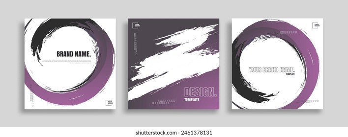 posts on social media vector illustration. Stylish graphics templates posts. dynamic abstractions typography photo. modern art paint and brush stains, fitness subjects gym. design frame post Template