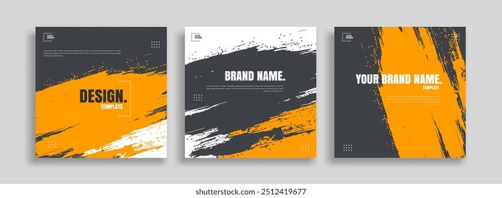 posts on social media vector illustration. Stylish graphics templates posts. dynamic abstractions typography photo. modern art paint and brush stains, fitness subjects gym. design frame post Template