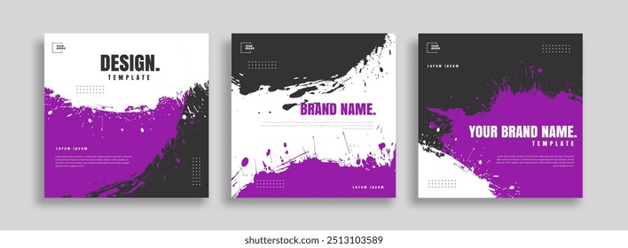 posts on social media vector illustration. Stylish graphics templates posts. dynamic abstractions typography photo. modern art paint and brush stains, fitness subjects gym. design frame post Template