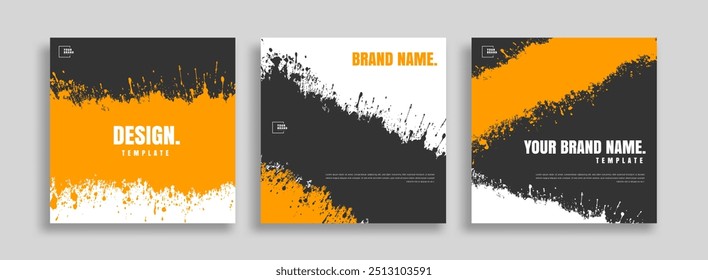 posts on social media vector illustration. Stylish graphics templates posts. dynamic abstractions typography photo. modern art paint and brush stains, fitness subjects gym. design frame post Template