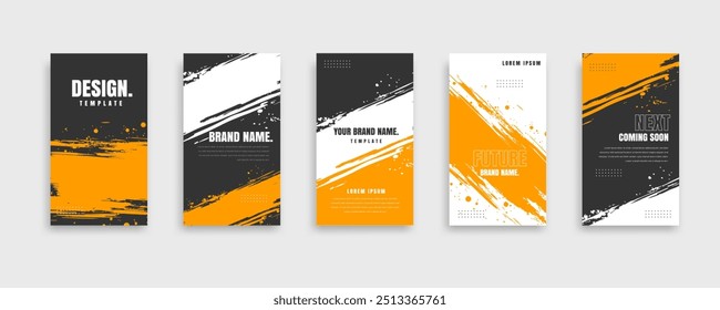 posts on social media vector illustration. Stylish graphics templates posts. dynamic abstractions typography photo. modern art paint and brush stains, fitness subjects gym. design frame post Template