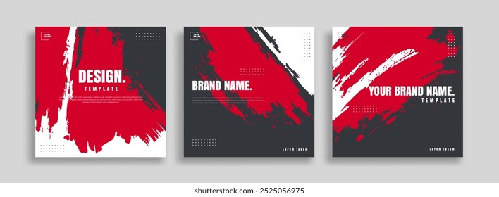 posts on social media vector illustration. Stylish graphics templates posts. dynamic abstractions typography photo. modern art paint and brush stains, fitness subjects gym. design frame post Template
