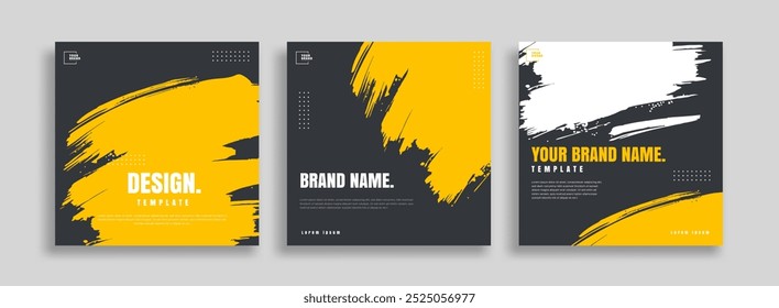 posts on social media vector illustration. Stylish graphics templates posts. dynamic abstractions typography photo. modern art paint and brush stains, fitness subjects gym. design frame post Template
