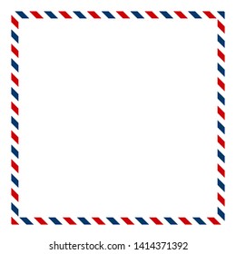 Posttal red blue background icon. Postcard paper mail design. EPS 10