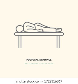 Postural drainage position vector icon