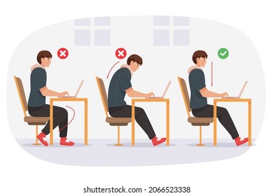 Posture Correction Good Right Bad Wrong Stock Vector (royalty Free 