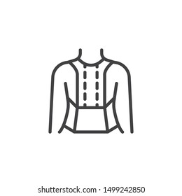 Posture Corrector line icon. linear style sign for mobile concept and web design. Orthopedic Lumbar Brace outline vector icon. Symbol, logo illustration. Vector graphics