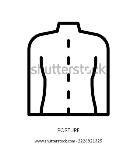 posture icon. Line Art Style Design Isolated On White Background