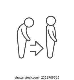 Posture improvement line outline icon