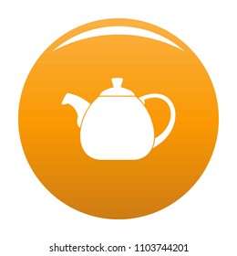 Pot bellied kettle icon. Simple illustration of pot bellied kettle vector icon for any design orange