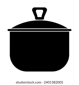 Pot black icon on white background