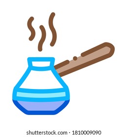 pot for boil coffee icon vector. pot for boil coffee sign. color symbol illustration