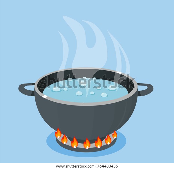 pot is boiling\
water