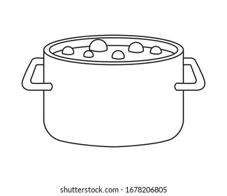 pot boiling water isolated icon vector illustration design