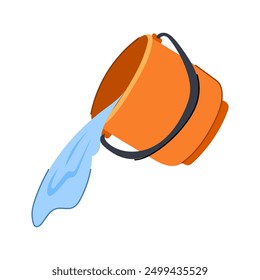 pot bucket water cartoon. empty handle, basin leak, flood hole pot bucket water sign. isolated symbol vector illustration