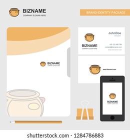 Pot  Business Logo, File Cover Visiting Card and Mobile App Design. Vector Illustration