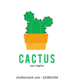 POT CACTUS LOGO ICON SYMBOL 