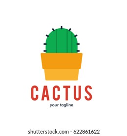 POT CACTUS LOGO ICON SYMBOL 