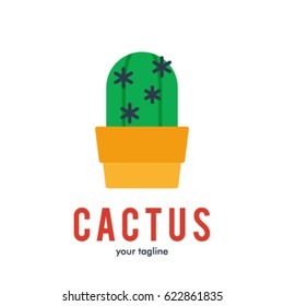 POT CACTUS LOGO ICON SYMBOL 