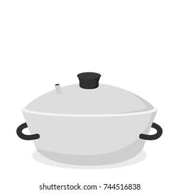 pot cartoon vector. free space for text.