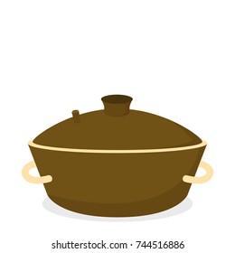 pot cartoon vector. free space for text.