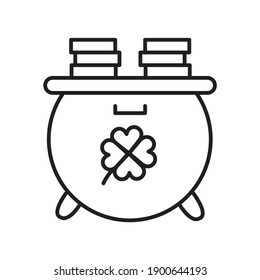 Pot cauldron cooking line icon 