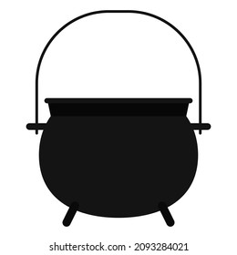 pot cauldron flat clipart vector illustration