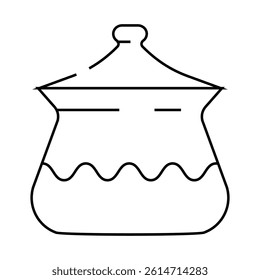 pot clay crockery line icon vector. pot clay crockery sign. isolated contour symbol black illustration