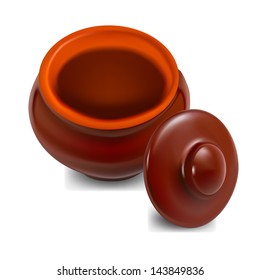 pot clay vector pottery design brown ceramic earthenware isolated container