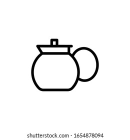 
Pot of coffe icon. Line design template. Vector illustration