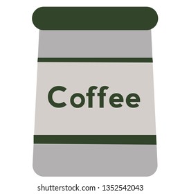 Pot of coffee flat illustration on white