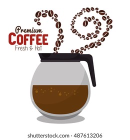 pot coffee hot beans premium graphic