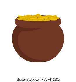 Pot coin icon. Flat illustration of pot coin vector icon isolated on white background