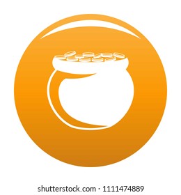 Pot coin icon. Simple illustration of pot coin vector icon for any design orange