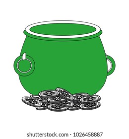 Pot with coins