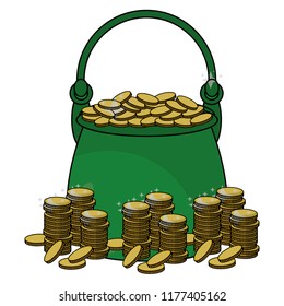 Pot with coins