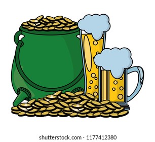 Pot coins with beers