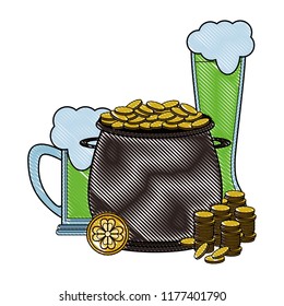 Pot coins and beers scribble