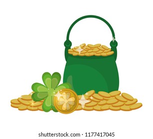 Pot coins and clover