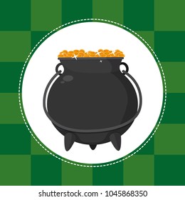 Pot with coins St patricks day