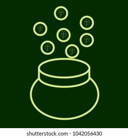 Pot with coins. St.Patrick s Day.