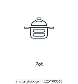 Pot concept line icon. Linear Pot concept outline symbol design. This simple element illustration can be used for web and mobile UI/UX.