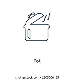 Pot concept line icon. Linear Pot concept outline symbol design. This simple element illustration can be used for web and mobile UI/UX.