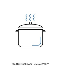 pot concept line icon. Simple element illustration. pot concept outline symbol design.