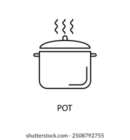 pot concept line icon. Simple element illustration. pot concept outline symbol design.